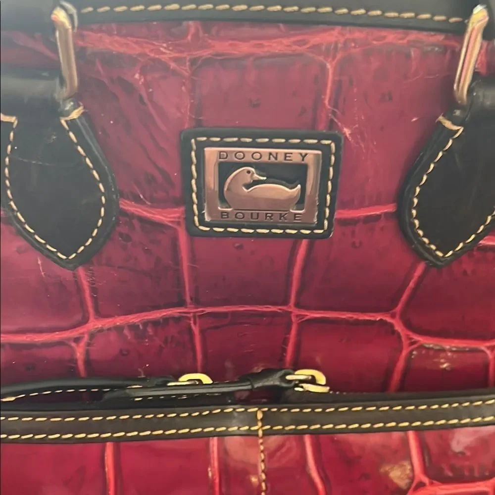 Dooney & Bourke vintage Croc-Embossed Red Handbag